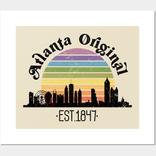 Atlanta Original Retro Rainbow Posters and Art